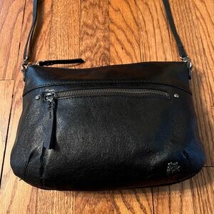 The Sac Black Leather Crossbody Bag Purse
